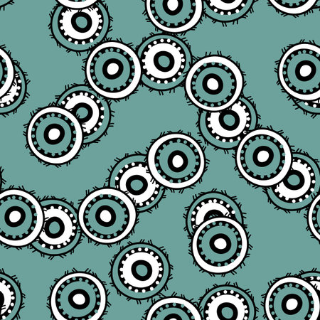 Seamless pattern with geometric aboriginal ornament. Ethnic tribal rounded color background. Afican,...