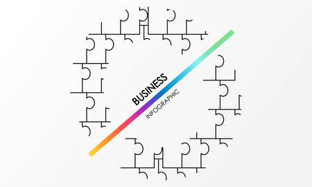 Business infographic. Presentation with elements of graph, diagram with steps, processes. Vector template diagram for creative business concept, banner, workflow layoutのイラスト素材