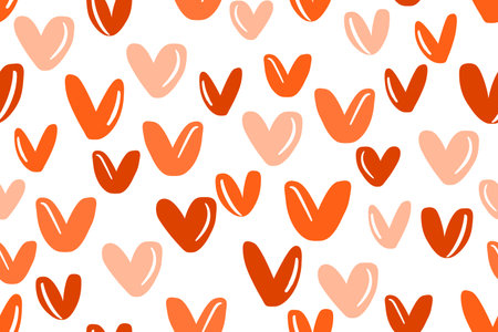 Seamless pattern with pink hearts. Template holiday vector illustration. Design for card, postcard,...