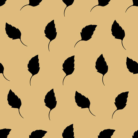 Floral seamless with hand drawn color leaves. Cute autumn background. Tropic beige branches. Modern floral compositions. Fashion vector stock illustration for wallpaper, card, fabric, textileのイラスト素材