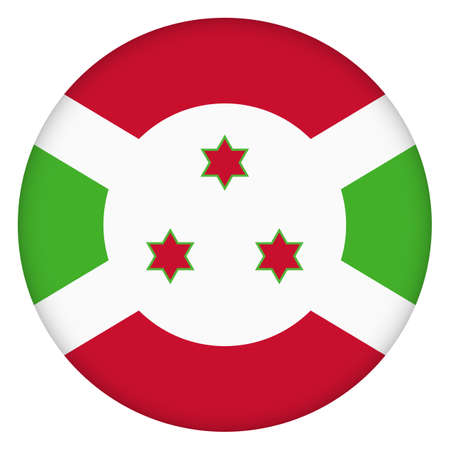 Round icon with flag of Burundi. Glass light ball, sticker, sphere. National symbol. Glossy realistic ball, 3D abstract vector illustration. Template big bubbleのイラスト素材