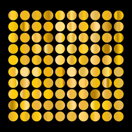 Metalic gradient collection with shiny gold hologram. Holographic foil texture, gold rose, brown and golden gradation. Vector set for frame, ribbon, border, other designのイラスト素材