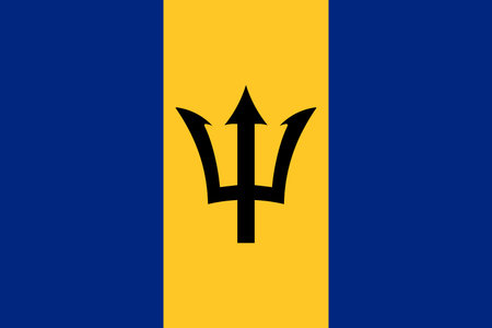 Flag of Barbados. National symbol in official colors. Template icon. Abstract vector background