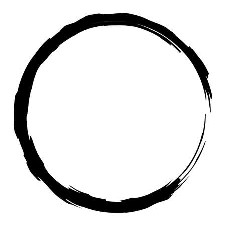 Abstract geometric round frame on white background. Template design for invitation, poster, card, postcard. Holiday card or congratulation. Black and white decorative illustration. Copy spaceのイラスト素材