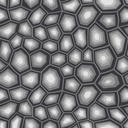 Abstract modern turtle shell seamless pattern. Animals trendy background. Grey decorative vector illustration for print, fabric, textile. Modern ornament of stylized skinのイラスト素材