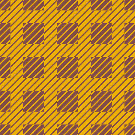 Brown and orange Scotland textile seamless pattern. Fabric texture check tartan plaid. Geometric background for cloth, card, fabric. Monochrome graphic repeating design. Modern squared ornamentのイラスト素材