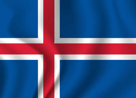Flag of Iceland. Icelandic national symbol in official colors. Template icon. Abstract vector backgroundのイラスト素材