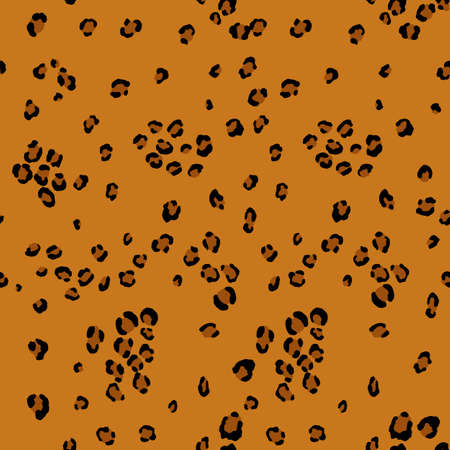 Abstract modern leopard seamless pattern. Animals trendy background. Beige decorative vector stock illustration for print, card, postcard, fabric, textile. Modern ornament of stylized skinのイラスト素材