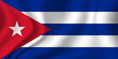 Flag of Cuba. Cuban national symbol in official colors. Template icon. Abstract vector backgroundのイラスト素材