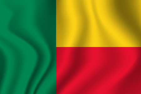 Flag of Benin. National symbol in official colors. Template icon. Abstract vector backgroundのイラスト素材