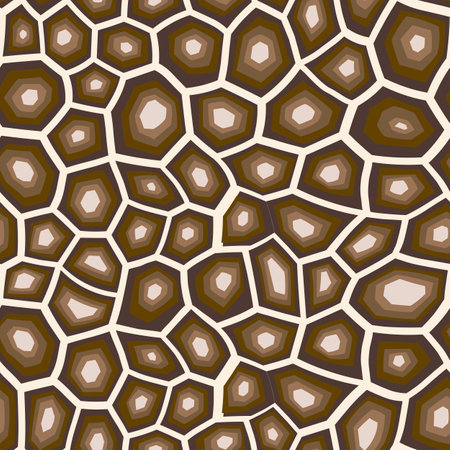 Abstract modern turtle shell seamless pattern. Animals trendy background. Brown decorative vector illustration for print, fabric, textile. Modern ornament of stylized skinのイラスト素材