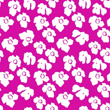 Seamless floral pattern based on traditional folk art ornaments. Colorful flowers on color background. Scandinavian style. Sweden nordic style. Vector illustration. Simple minimalistic patternのイラスト素材