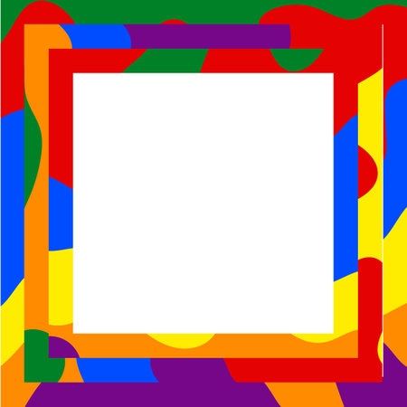 Flag LGBT icon, squared frame. Template design, vector illustration. Love wins. LGBT symbol in rainbow colors. Gay pride collection. Copy spaceのイラスト素材