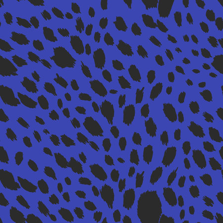 Abstract modern leopard seamless pattern. Animals trendy background. Blue and black decorative vector stock illustration for print, card, postcard, fabric, textile. Modern ornament of stylized skinのイラスト素材