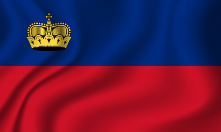Flag of Liechtenstein. National symbol in official colors. Template icon. Abstract vector backgroundのイラスト素材