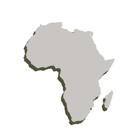 Map of Africa, sign silhouette. World Map Globe. Vector Illustration isolated on white background. African continentのイラスト素材
