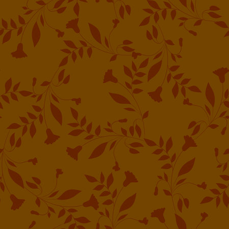 Seamless floral pattern based on traditional folk art ornaments. Colorful flowers on color background. Scandinavian style. Sweden nordic style. Vector illustration. Simple minimalistic patternのイラスト素材