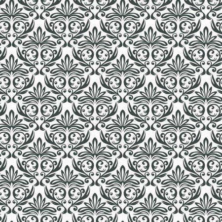 Seamless vintage pattern with curls. Wallpaper in the style of Baroque. Floral ornament. Ethnic tribal background. Vector illustration, template design for cloth, packaging, card, fabricのイラスト素材
