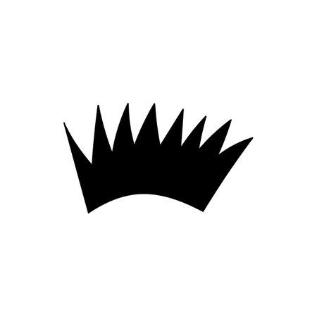 Crown logo graffiti icon. Black icon isolated on white background. Doodle vector illustration. Queen royal princess symbol. Outline design for drawing greeting cards, promotional items for girl,womenのイラスト素材