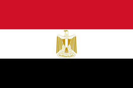 Flag of Egypt. Egyptian national symbol in official colors. Template icon. Abstract vector backgroundのイラスト素材