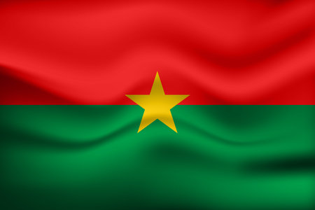 Flag of Burkina Faso. National symbol in official colors. Template icon. Abstract vector backgroundのイラスト素材