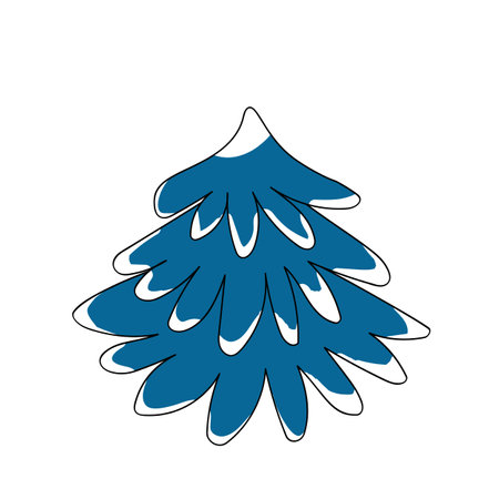 The with Christmas tree with with balls, garland, snowflakes. Winter illustration for fabric, textile wallpaper, posters, gift wrapping paper. Merry Christmas and New year Vectorのイラスト素材