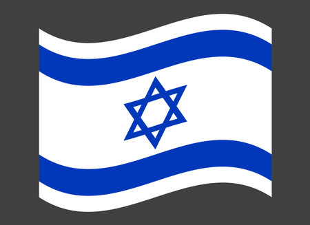 Flag of Israel. Israeli national symbol in official colors. Template icon. Abstract vector backgroundのイラスト素材