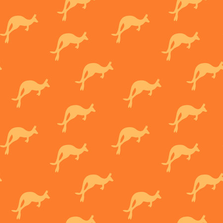 Seamless pattern with Kangaroo silhouette on color background. Vector illustration for card design, poster, fabric, textile. Pray for Australia and animalsのイラスト素材