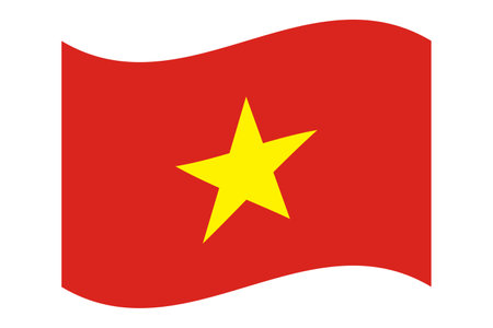 Flag of Vietnam. Vietnamese national symbol in official colors. Template icon. Abstract vector backgroundのイラスト素材