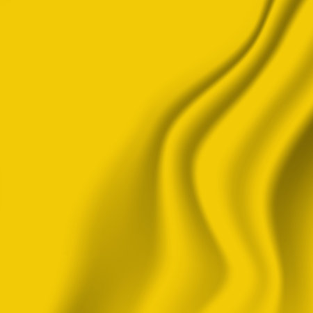 Silk yellow background. Abstract vector pattern with copy space. Liquid wave texture, smooth drapery wallpaper. Wedding fabric, satin. Wavy design for banner, card, postcard, backdropのイラスト素材