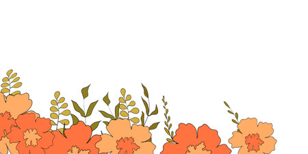 Hello spring banners collection. Background with color leaves, flowers. Nature concept design. Modern floral compositions in trendy flat simple style. Vector illustration for poster, greeting cardのイラスト素材