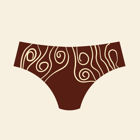 Cute female color panties. Trendy thongs icon. Women underwear element. Feminine symbol, template modern design for invitation, poster, card, fabric. Sensuality cloth concept. Vector illustrationのイラスト素材