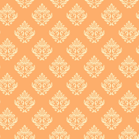 Seamless vintage pattern with curls. Wallpaper in the style of Baroque. Floral ornament. Ethnic tribal background. Vector illustration, template design for cloth, packaging, card, fabricのイラスト素材