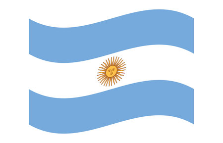 Flag of Argentina. Argentine national symbol in official colors. Template icon. Abstract vector backgroundのイラスト素材