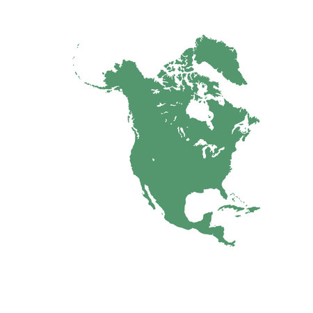 Map of North America, sign silhouette. World Map Globe. Vector Illustration isolated on white background. American continentのイラスト素材