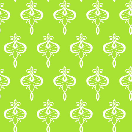 Seamless vintage pattern with curls. Wallpaper in the style of Baroque. Floral ornament. Ethnic tribal background. Vector illustration, template design for cloth, packaging, card, fabricのイラスト素材