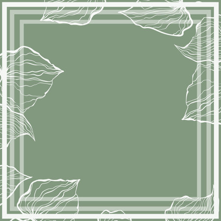 Print for kerchief, bandana, scarf, handkerchief, shawl, neck scarf. Squared pattern with ornament for fabric, textile, silk products. Paisley vector with abstract flowers. Floral folk traceryのイラスト素材