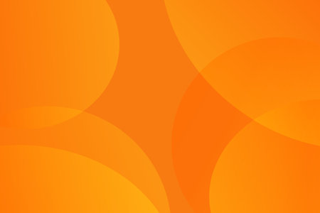 Trendy abstract minimal geometric blurred background. Smooth vector illustration for template, posters, card, banner. Orange elements with fluid dynamic gradientのイラスト素材