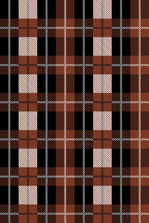 Black and brown Scotland textile seamless pattern. Fabric texture check tartan plaid. Abstract...
