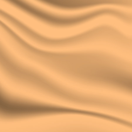 Silk beige background. Abstract vector pattern with copy space. Liquid wave texture, smooth drapery wallpaper. Wedding fabric, satin. Wavy design for banner, card, postcard, backdropのイラスト素材