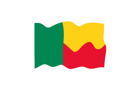 Flag of Benin. National symbol in official colors. Template icon. Abstract vector backgroundのイラスト素材