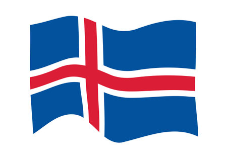 Flag of Iceland. Icelandic national symbol in official colors. Template icon. Abstract vector backgroundのイラスト素材
