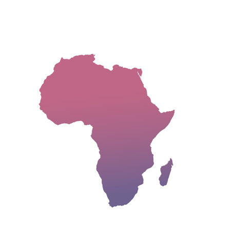 Map of Africa, sign silhouette. World Map Globe. Vector Illustration isolated on transparen background. African continentのイラスト素材