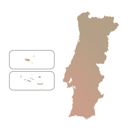 Map of Portugal, sign silhouette. World Map Globe. Vector Illustration isolated on transparent background. Europe continentのイラスト素材