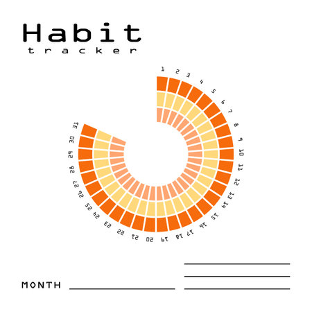Habit tracker for MONTH. Template mockup. Vector personal organizer. Minimalist simple plannerのイラスト素材