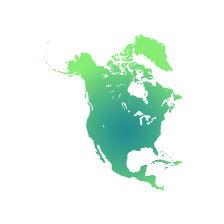 Map of North America, sign silhouette. World Map Globe. Vector Illustration isolated on transparent background. American continentのイラスト素材