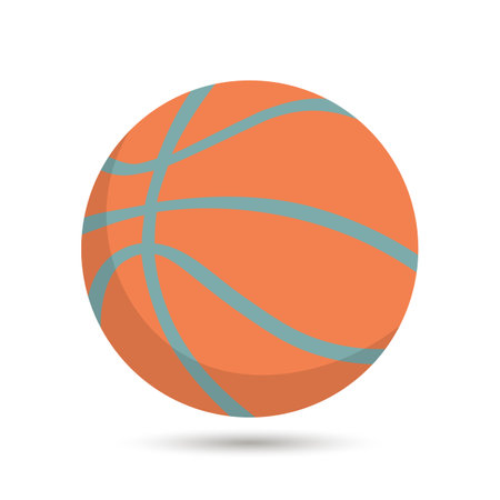 Basketball ball isolated on white background. Simple round logo. Basketball banner, poster template. Vector illustrationのイラスト素材