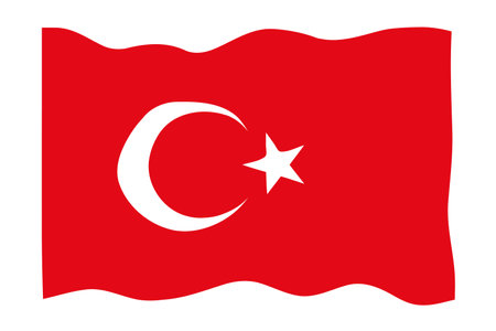 Flag of Turkey. Turkish national symbol in official colors. Template icon. Abstract vector backgroundのイラスト素材