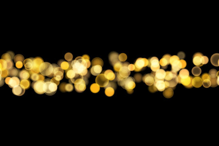 Abstract color shining bokeh isolated on transparent background. Lights and sparks glitter glowing effect. Lens flare Christmas or New Year holiday cardのイラスト素材