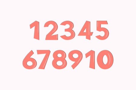 Set of colorful numbers. Vector illustration. Template elements for greeting card, web design. Mathematics educational children gameのイラスト素材